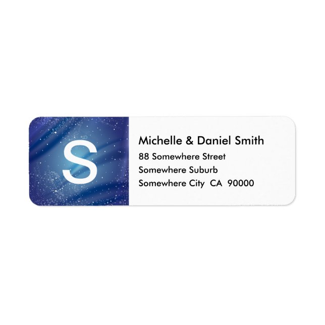 Blue Starry Night Monogram Label (Front)