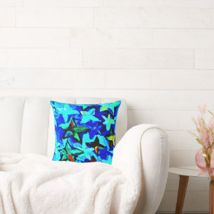 Blue Starry Night Sky. Buy Now Throw Pillow