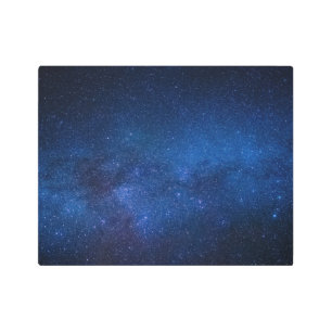 Blue starry night sky   Zazzle_Growshop. Metal Print