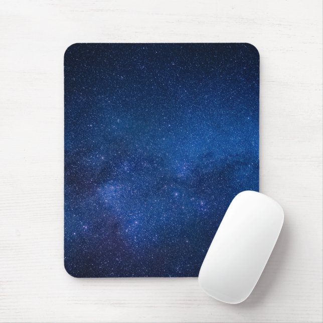 Blue starry night sky | Zazzle_Growshop. Mouse Pad (With Mouse)