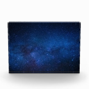Blue starry night sky   Zazzle_Growshop. Photo Block