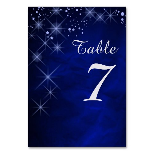 Blue Starry Night Table Number