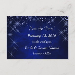 Blue Starry Night Wedding Save the Date