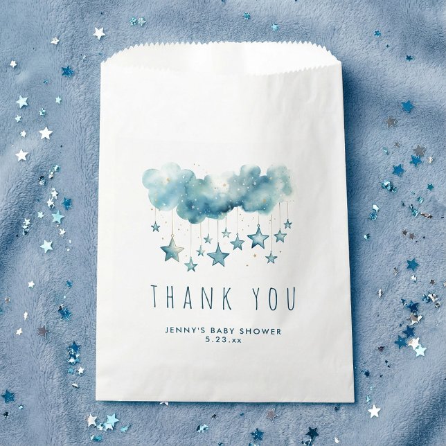 Blue starry sky and fluffy clouds thank you favor bag (Blue starry sky and fluffy clouds thank you favor bag.)