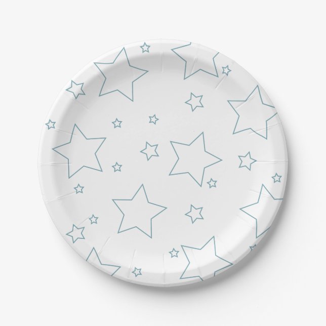 Blue Stars 4th of July PartyPaper Plate (Front)
