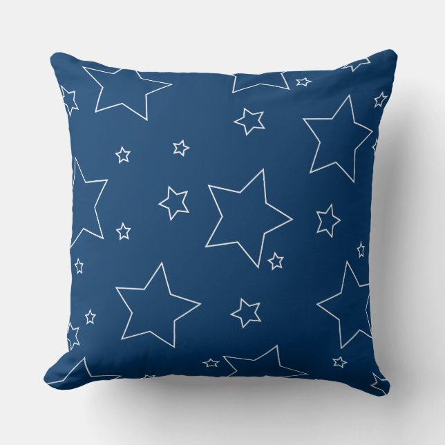 Blue Stars 4th of July Pillow (Front)
