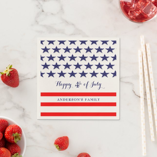 Blue Stars And Red Stripes  Napkins (Insitu)