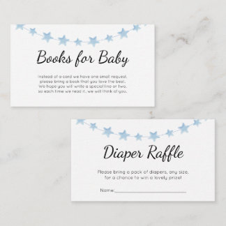 Blue Stars Books for Baby Diaper Raffle Enclosure Card