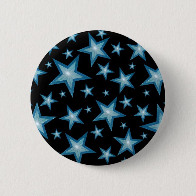 Blue Stars button black (Front)