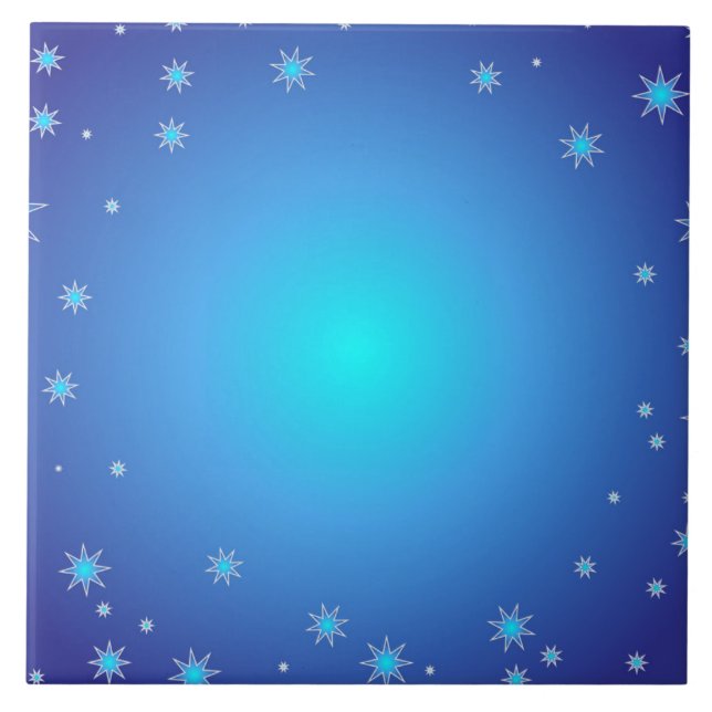 Blue Stars Ceramic Tile (Front)