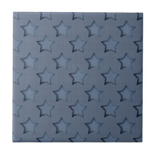 Blue stars ceramic tile