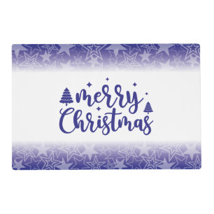 Blue Stars Christmas Laminated Table Placemat