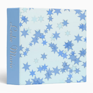Blue Stars Design Name in Spine Binder