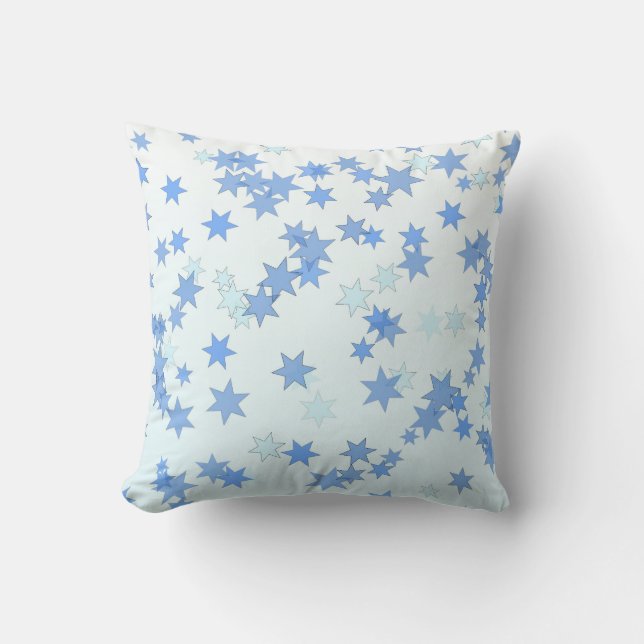 Blue Stars Design Throw Pillow (Front)