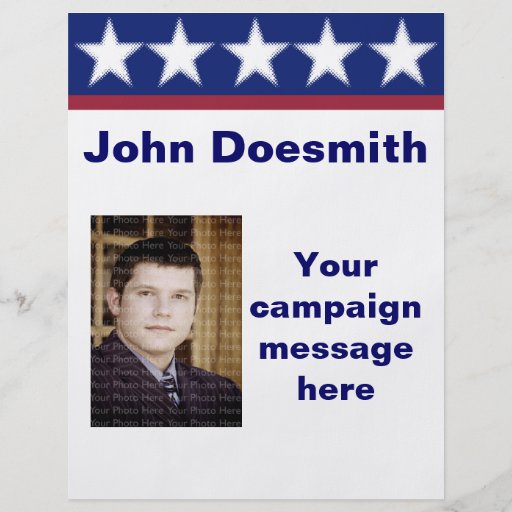 Blue Stars Election Campaign Flyer Template | Zazzle