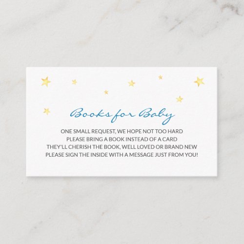 Blue Stars Elephant Books for Baby Insert card