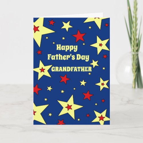 Blue Stars Grandfather Happy Fathers Day Card