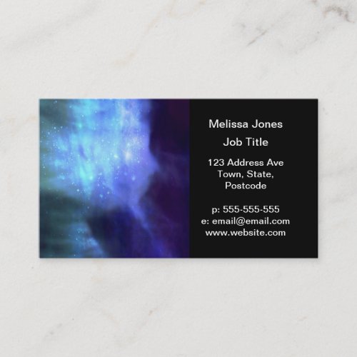 Blue stars in space business card templates
