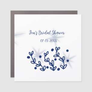 Blue stars leaves royal luxury bridal shower car magnet
