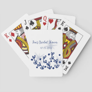 Blue stars leaves royal luxury bridal shower  poker cards
