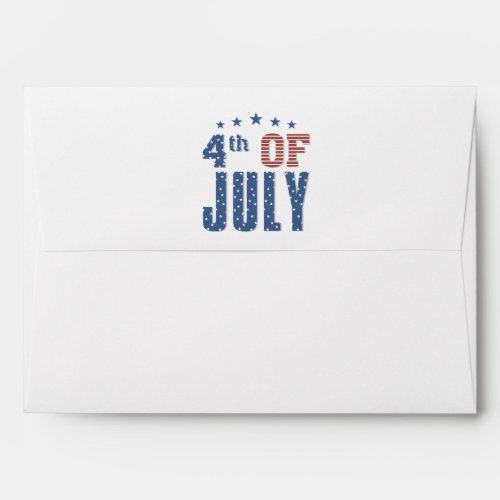 Blue Stars  Red Stripes Rustic Wood  4th of July Envelope