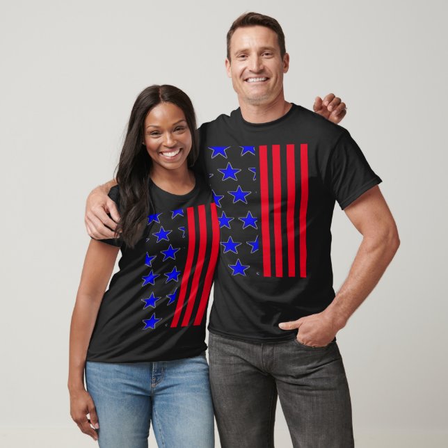 Blue Stars Vertical Stripes Patriotic T-Shirt s (Unisex)