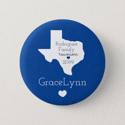 Blue State of Texas Family Reunion Button