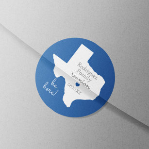 Blue State of Texas Family Reunion Classic Round Sticker