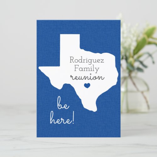 Blue State of Texas Family Reunion Invitation