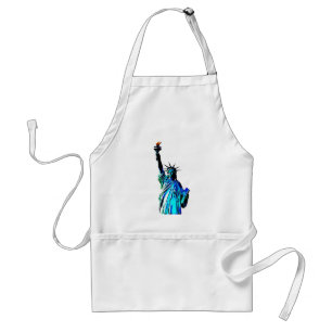 Blue Statue of Lady Liberty Adult Apron