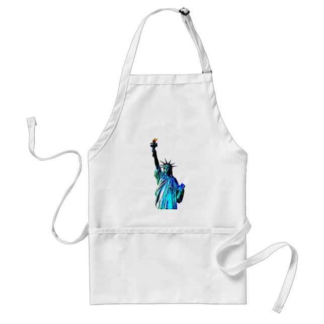 Blue Statue of Lady Liberty Adult Apron (Front)