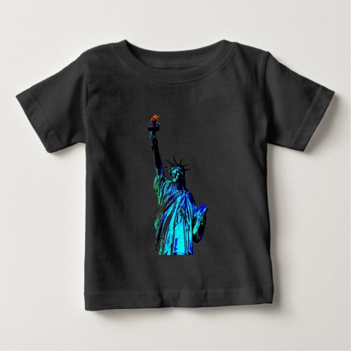 Blue Statue of Lady Liberty Baby T_Shirt