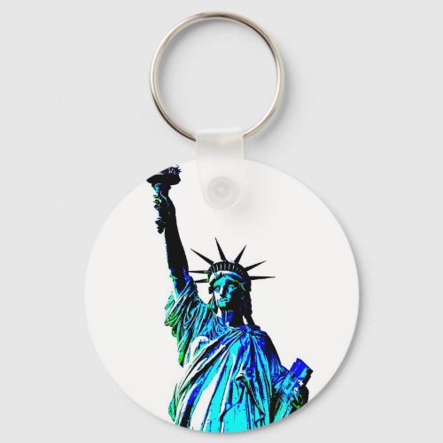 Blue Statue of Lady Liberty Keychain
