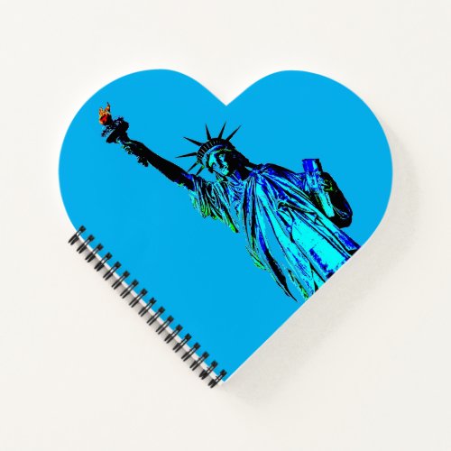 Blue Statue of Lady Liberty Notebook