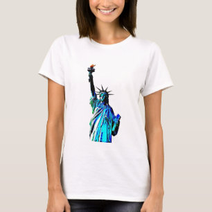 Blue Statue of Lady Liberty T-Shirt