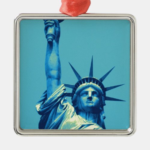 Blue Statue of Liberty Christmas Ornaments