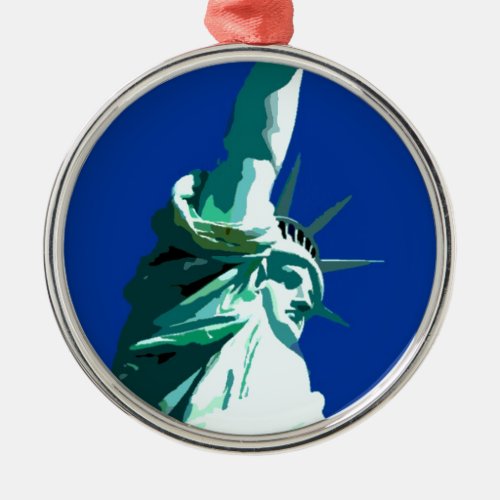 Blue Statue of Liberty Christmas Tree Ornament