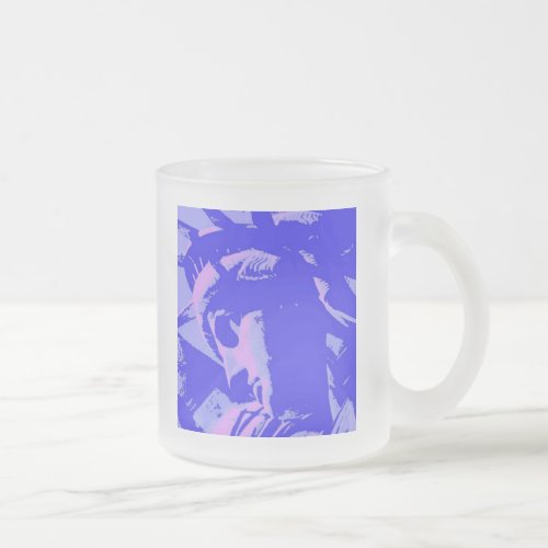 Blue Statue of Liberty Frosted Glass Coffee Mug
