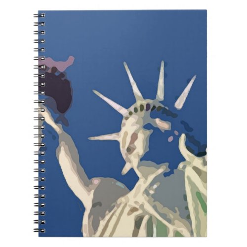 Blue Statue of Liberty Pop Art Notebook
