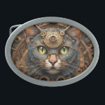 blue steampunk cat AI art Belt buckle<br><div class="desc">blue steampunk cat AI art Belt buckle</div>