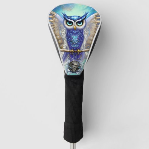 Blue Steampunk Owl Golf Head Cover