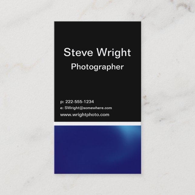 Blue steel business card (Front)