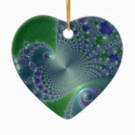 Blue Steel Christmas Fractal Ceramic Ornament