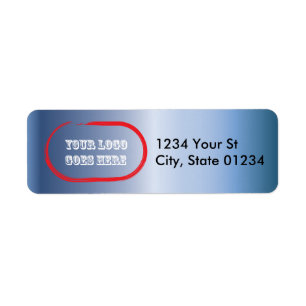 Blue Steel Custom Logo Return Address Labels