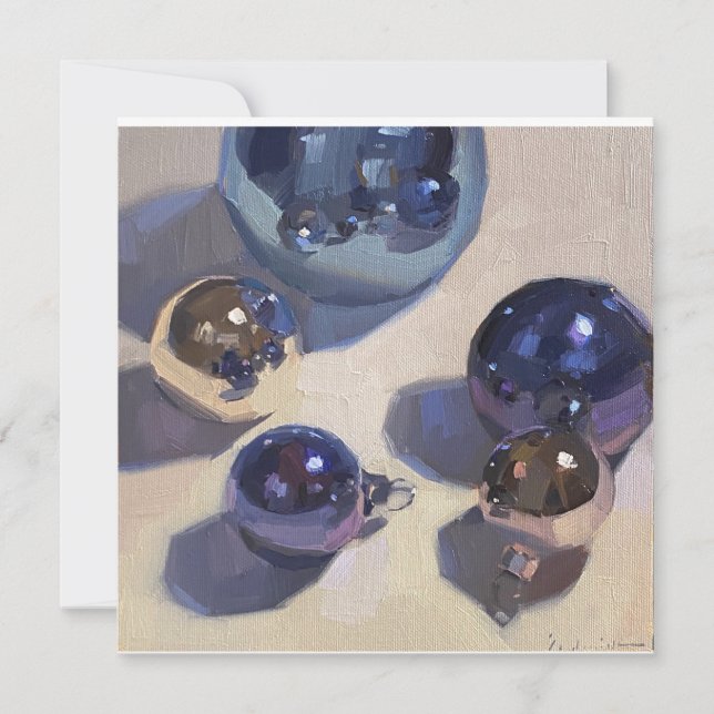 "Blue Steel" Flat square blank christmas card (Front)