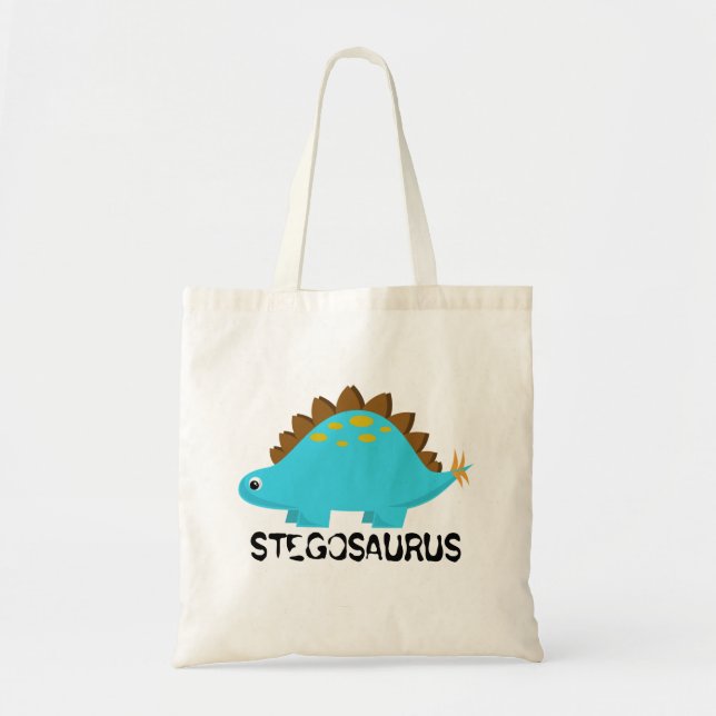 Blue Stegosaurus Tote Bag (Front)