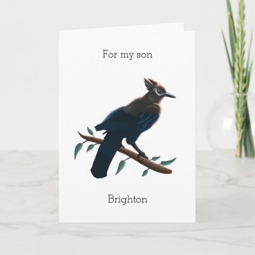 Blue Stellers Jay Birthday For My Son Card