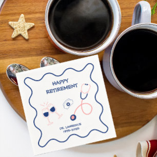 Blue Stethoscope Nurse Retirement Party Napkins
