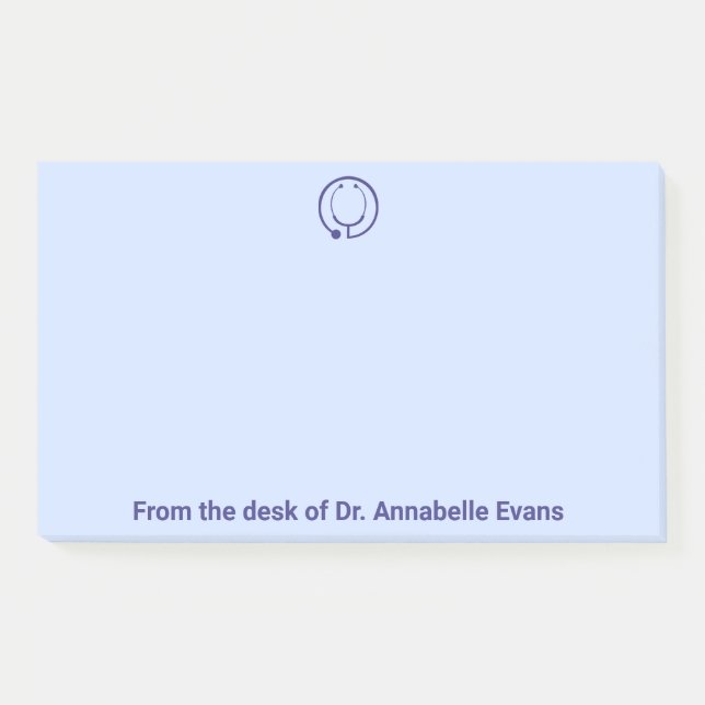 Blue Stethoscope Personalize Post-it Notes (Front)