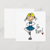 Blue Stick Figure Cheerleader T-shirts and Gifts (Front/Back)